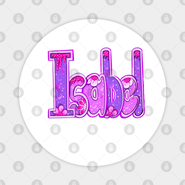 Isabel first name in purple Personalized personalised customised name Isabel Magnet by Artonmytee